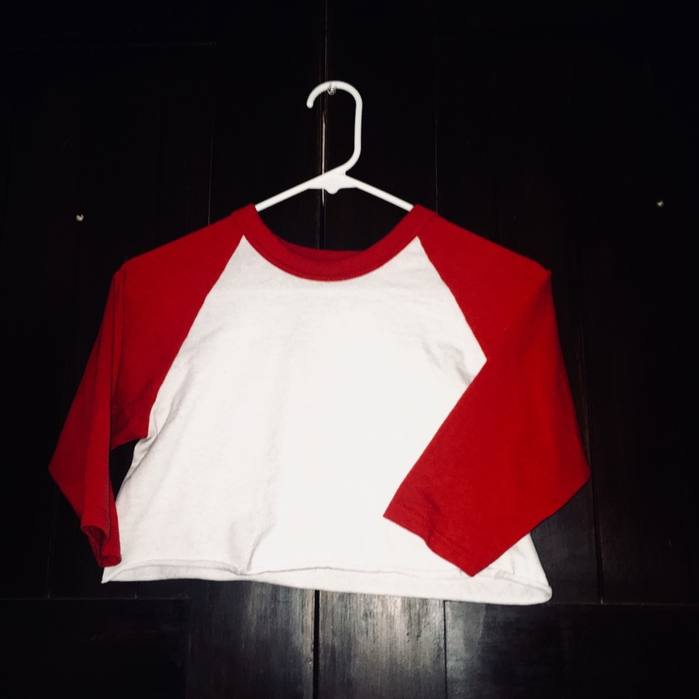 Red + White Crop Top